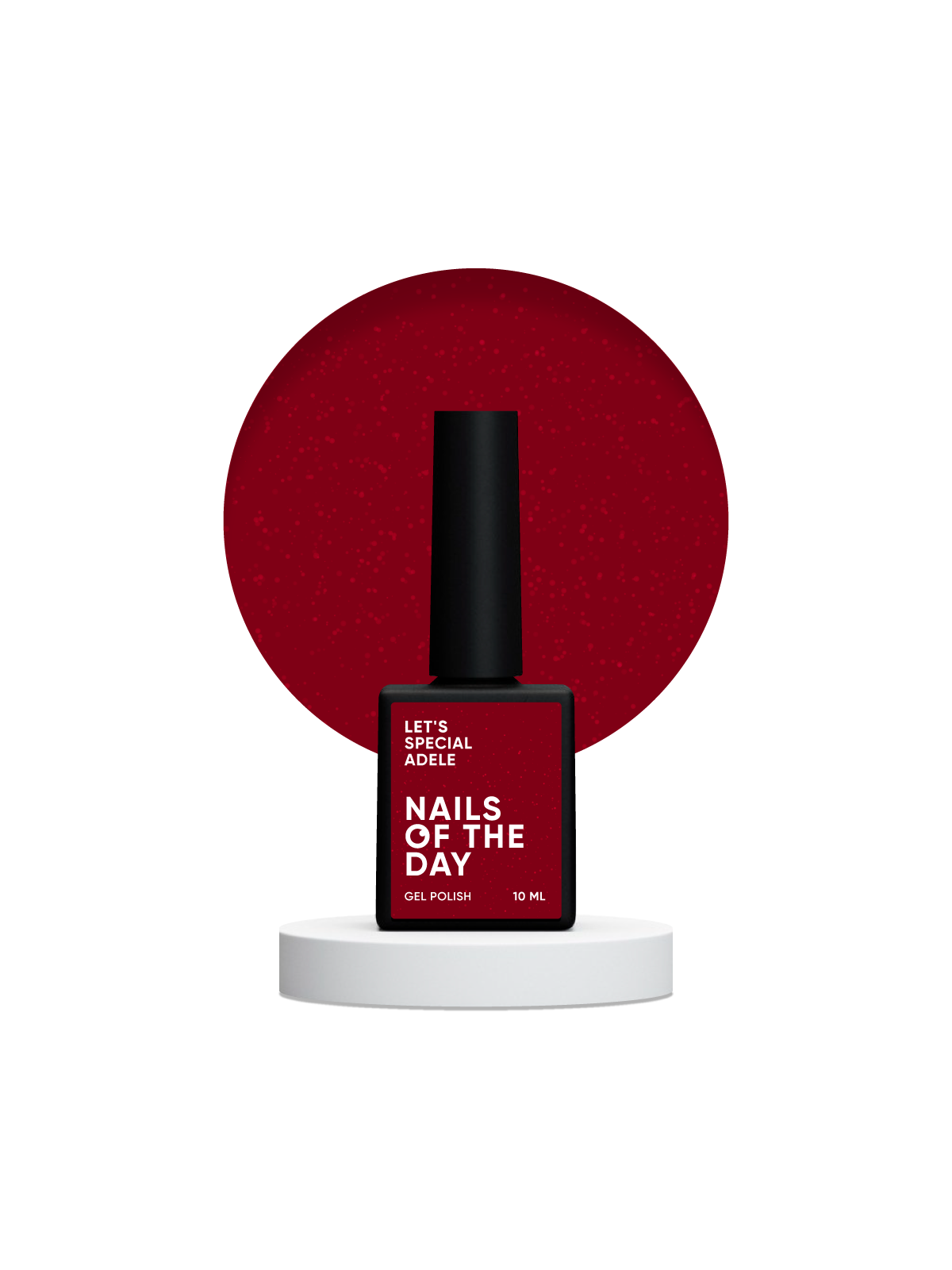 "Czerwony lakier hybrydowy z shimmerem – Let's Special Adele od NAILSOFTHEDAY (NOTD)."