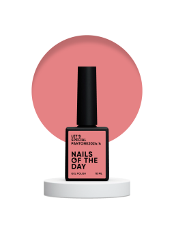 "Let's Special Pantone 2024/4 NAILSOFTHEDAY (NOTD) – profesjonalny lakier hybrydowy w brzoskwiniowo-różowym odcieniu."