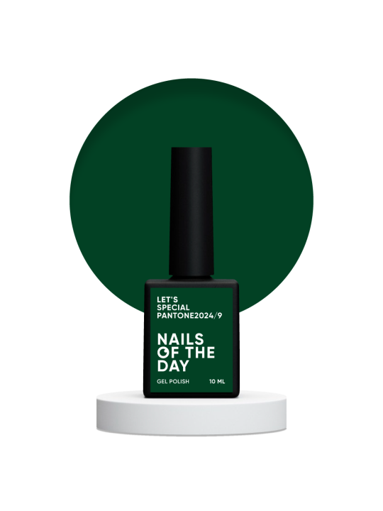 "Let's Special Pantone 2024/9 NAILSOFTHEDAY (NOTD) – profesjonalny lakier hybrydowy w intensywnym zielonym odcieniu."