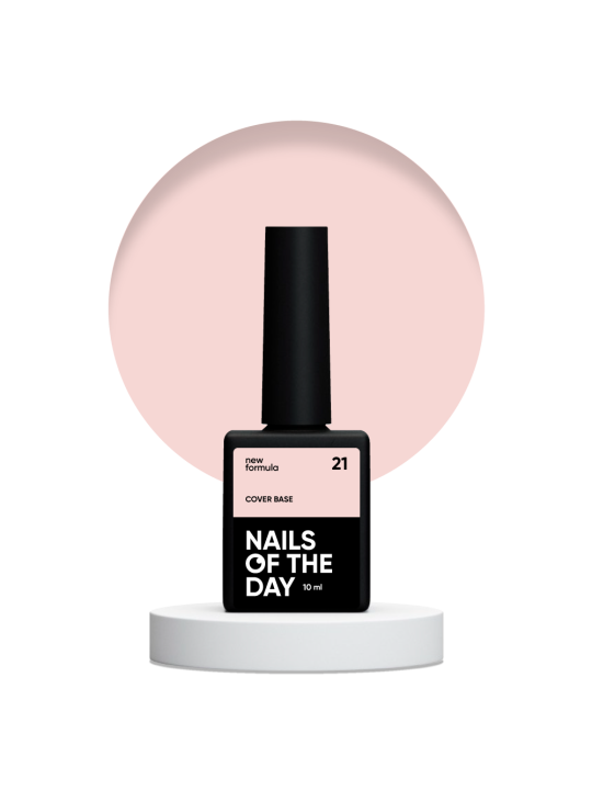 Cover Base NEW 21 Nailsoftheday – Półprzezroczysta Brzoskwiniowa Baza Hybrydowa