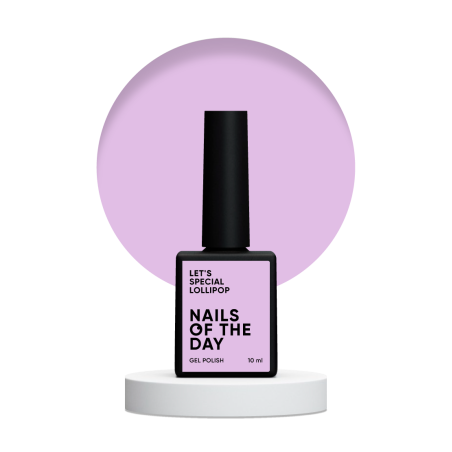 "Let's Special Lollipop NAILSOFTHEDAY (NOTD) – lakier hybrydowy w pastelowym fioletowym odcieniu."