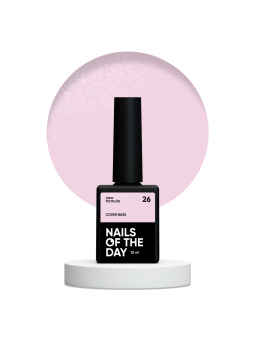 Cover Base NEW 26 Nailsoftheday – Różowa Baza z Srebrnymi Drobinkami