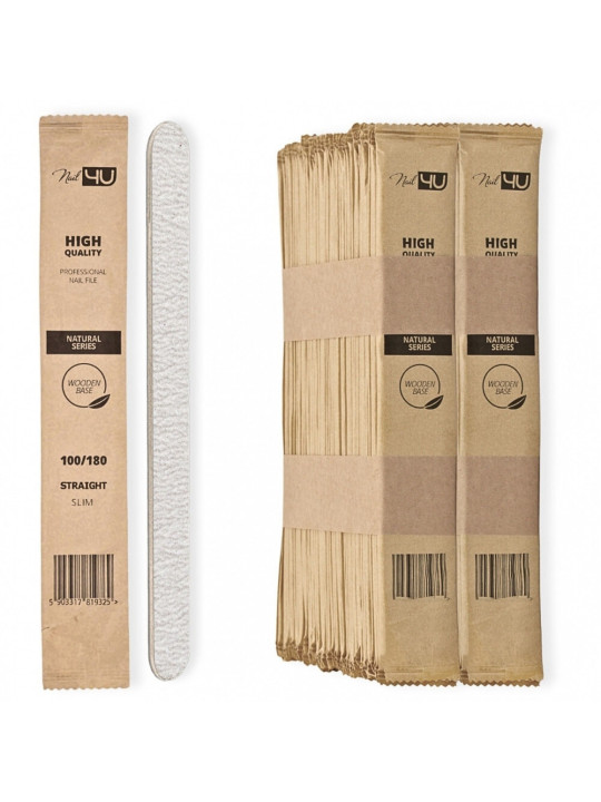 NAIL4U Slim NATURAL Prosty 100/180 (50 szt.)