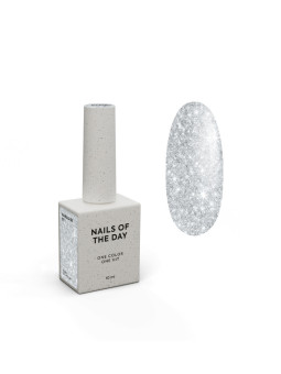 Paradise Gel Polish 01 NAILSOFTHEDAY — biały lakier hybrydowy ze srebrnymi płatkami | PILNE.SHOP