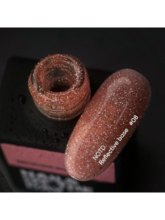 Reflective Base 08 – mikro-drobinka brzoskwiniowa, efekt flash