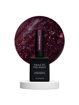 Reflective Base 12 NAILSOFTHENIGHT – baza z efektem flash, bordowe płatki