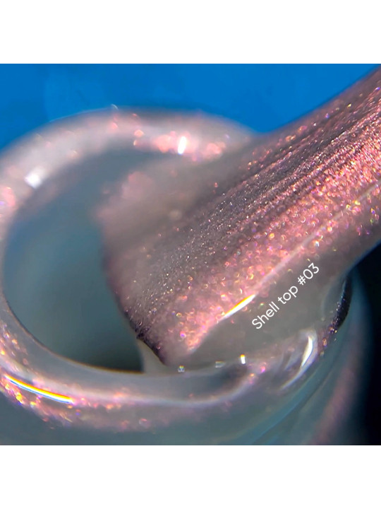 Shell Top 03 NAILSOFTHENIGHT – samopoziomująca, średnia gęstość, efekt perłowego pyłku