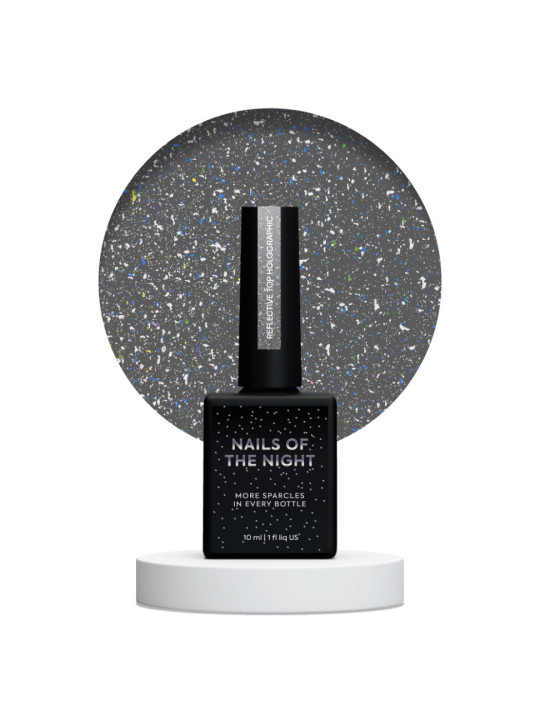NAILSOFTHENIGHT Reflective Top Holographic - przezroczysty top z chłodnym, intensywnym połyskiem