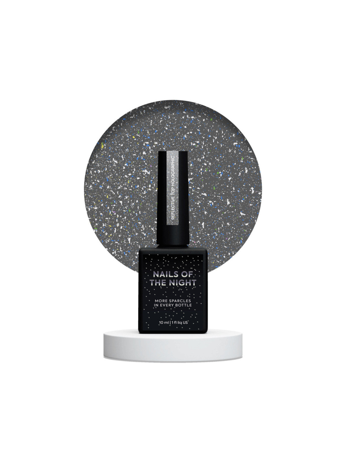 NAILSOFTHENIGHT Reflective Top Holographic - przezroczysty top z chłodnym, intensywnym połyskiem
