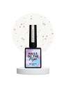 Bronze Snow NAILSOFTHENIGHT – top no-wipe  subtelny akcent metalicznych płatków na pastelowym lakierze