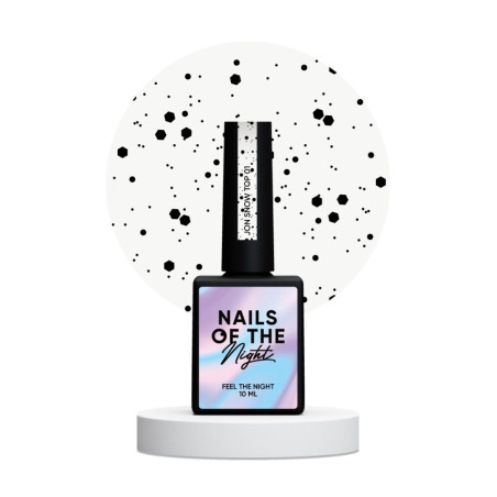 Top hybrydowy Jon Snow NAILSOFTHENIGHT z czarnymi nieregularnymi cząsteczkami