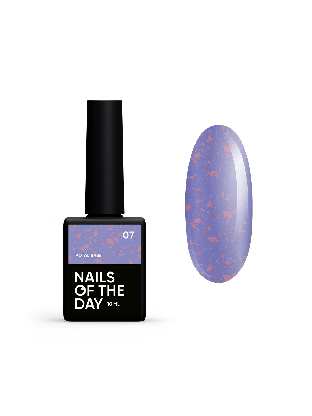 NAILSOFTHEDAY Potal Base 07 – Liliowa Baza Hybrydowa z Miedzianymi Płatkami