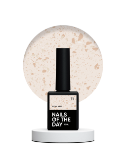 NAILSOFTHEDAY Potal Base 11 – Mleczna Baza Hybrydowa ze Złotymi Płatkami