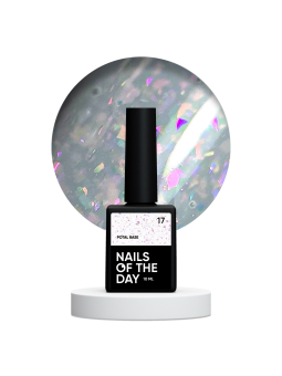 NAILSOFTHEDAY Potal Base 17 – Mleczna Baza Hybrydowa z Holograficznymi Płatkami