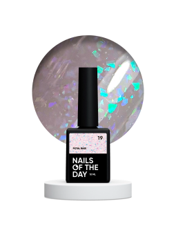 NAILSOFTHEDAY Potal Base 19 – Mleczna Baza Hybrydowa z Holograficznymi Płatkami