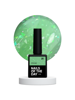 NAILSOFTHEDAY Potal Base 25 – Seledynowa Baza Hybrydowa z Holograficznymi Płatkami