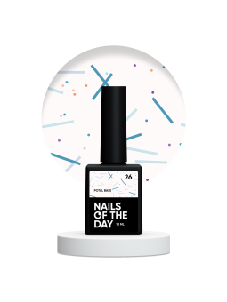 NAILSOFTHEDAY Potal Base 26 – Waniliowo-Mleczna Baza Hybrydowa z Neonowym Brokatem