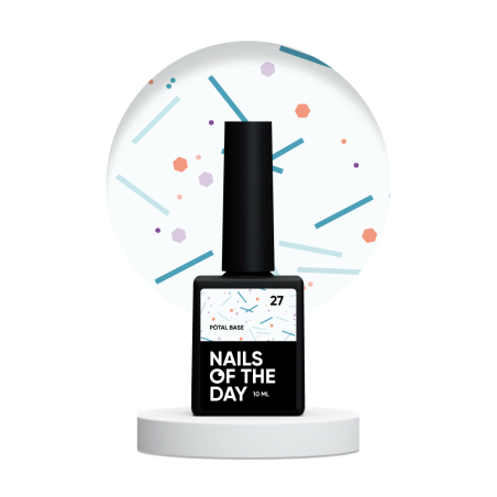 NAILSOFTHEDAY Potal Base 27 – Mleczna Baza Hybrydowa z Neonowym Brokatem