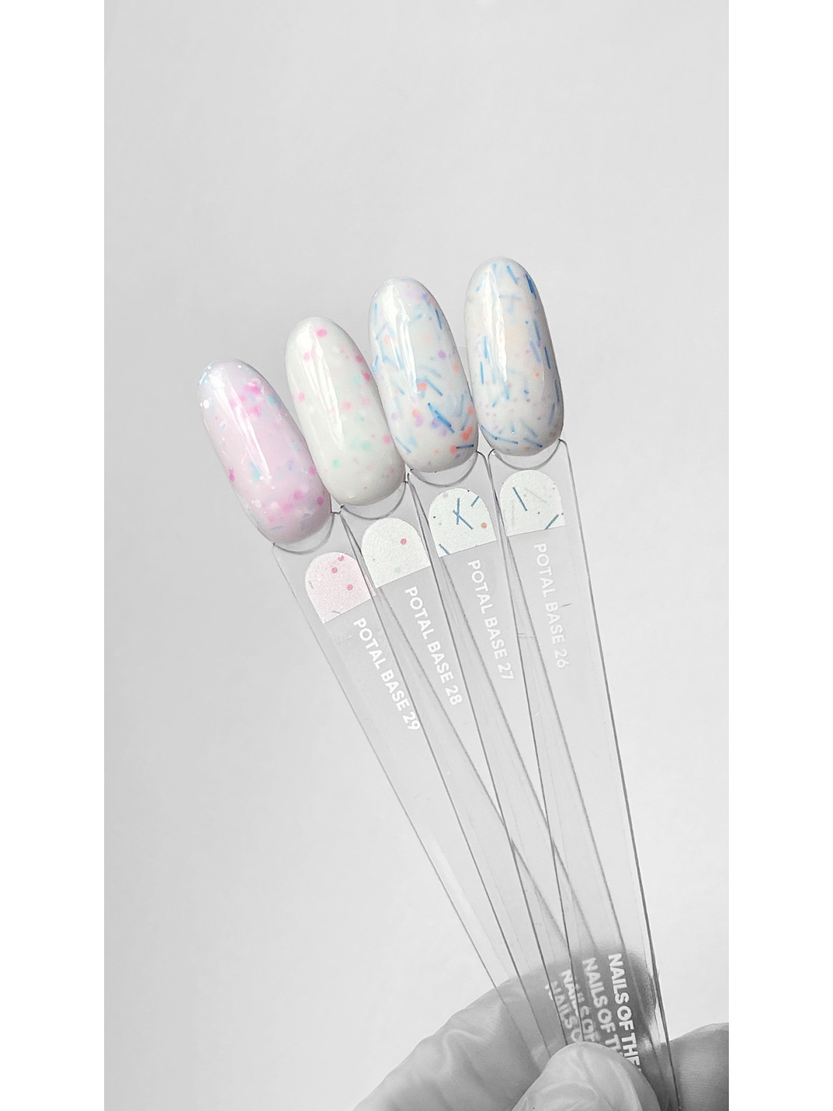 NAILSOFTHEDAY Potal Base 27 – Mleczna Baza Hybrydowa z Neonowym Brokatem