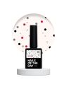 NAILSOFTHEDAY Potal Base 32 – Mleczna Baza Hybrydowa z Czarnym i Czerwonym Brokatem