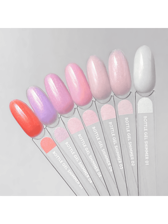 Bottle Gel Shimmer 01 NAILSOFTHEDAY – Biały Żel Budujący ze Srebrną Drobinką