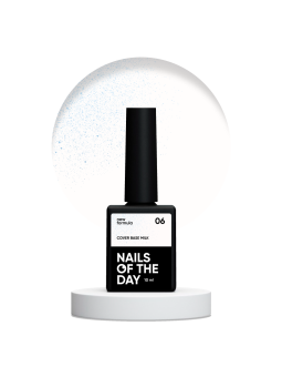 Cover Base NEW Milk 06 Nailsoftheday – Mleczna Baza Hybrydowa z Niebieskim Brokatem