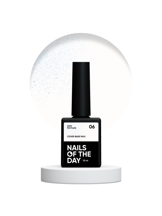Cover Base NEW Milk 06 Nailsoftheday – Mleczna Baza Hybrydowa z Niebieskim Brokatem Cover Base NEW Milk 06 Nailsoftheday – Mleczna Baza Hybrydowa z Niebieskim Brokatem