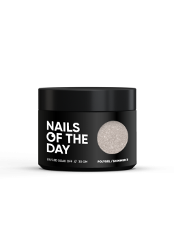 Polygel Shimmer 03 NAILSOFTHEDAY – Mleczno-Biały Akrylożel z Drobinkami do Przedłużania i Modelowania Paznokci